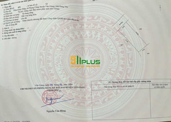 Chính chủ gửi bán gấp lô đất 70m² - giá chỉ 30 tỷ - làng hoa cây cảnh giàu có Phụng Công - Văn Giang